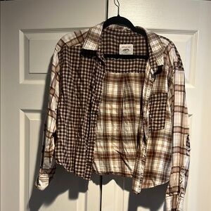 American Eagle Outfitters Brown Plaid Flannel